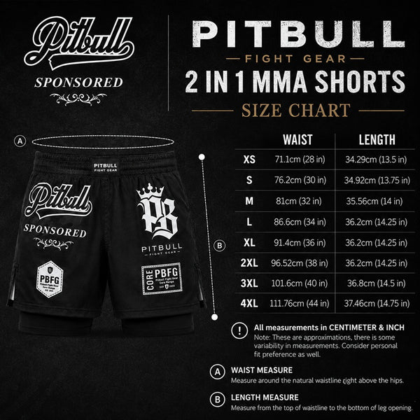 Pitbull MMA Shorts Pitbull Sponsored MMA Grappling 2-in-1 Shorts
