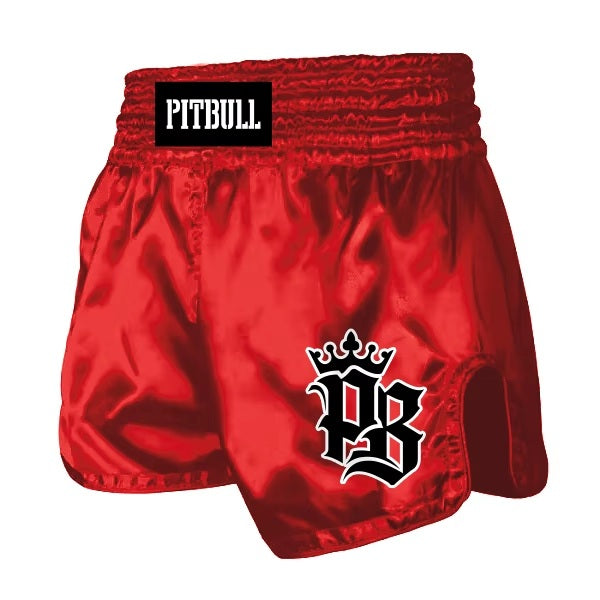 Pitbull Basics Muay Thai Shorts Red