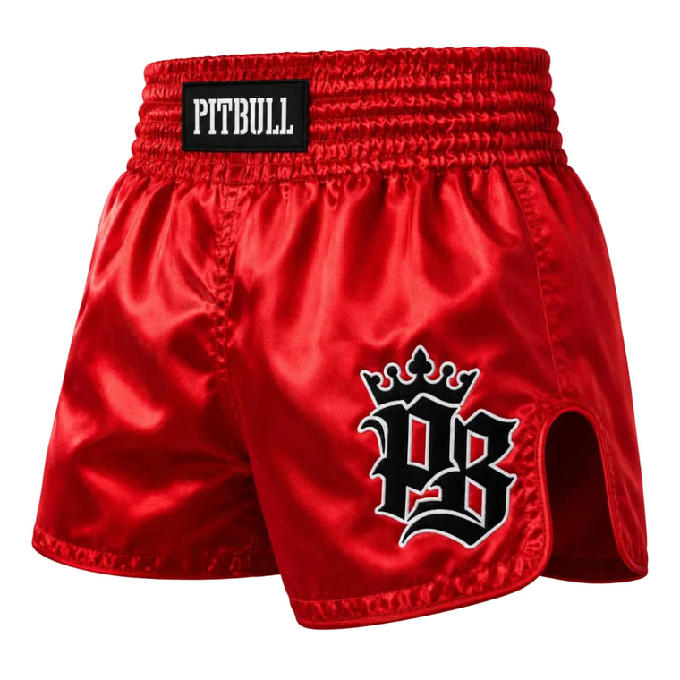 Pitbull Basics Muay Thai Shorts Red