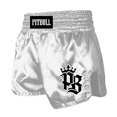 Pitbull Muay Thai Shorts Pitbull Basics Muay Thai Shorts White