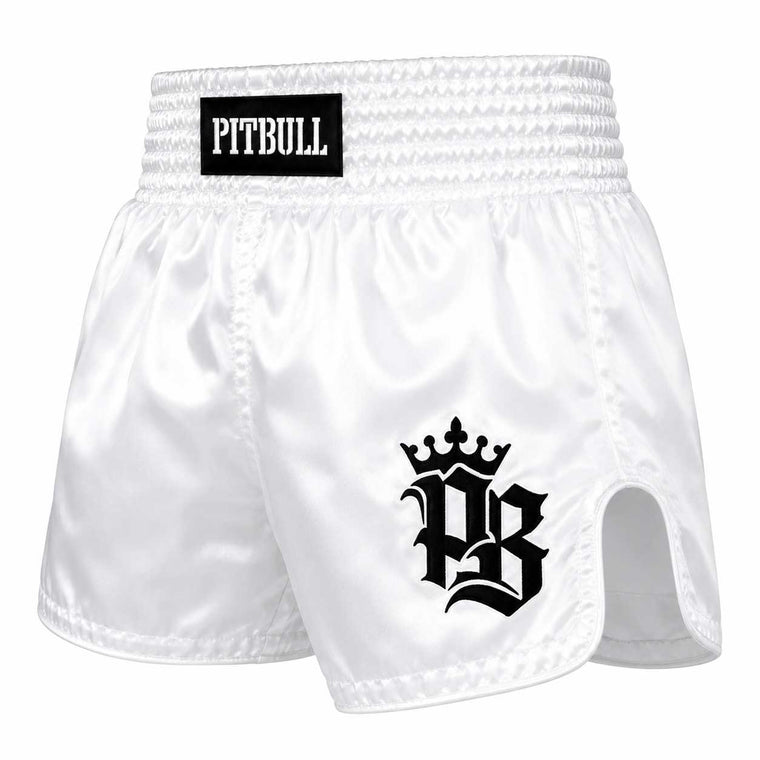 Pitbull Basics Muay Thai Shorts White