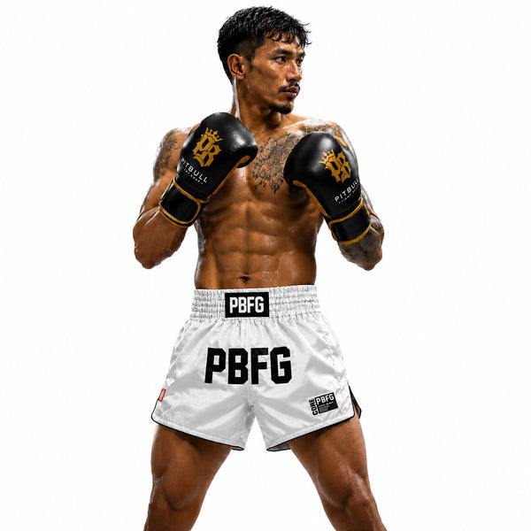 Pitbull Muay Thai Shorts Pitbull Core Muay Thai Shorts Arctic White