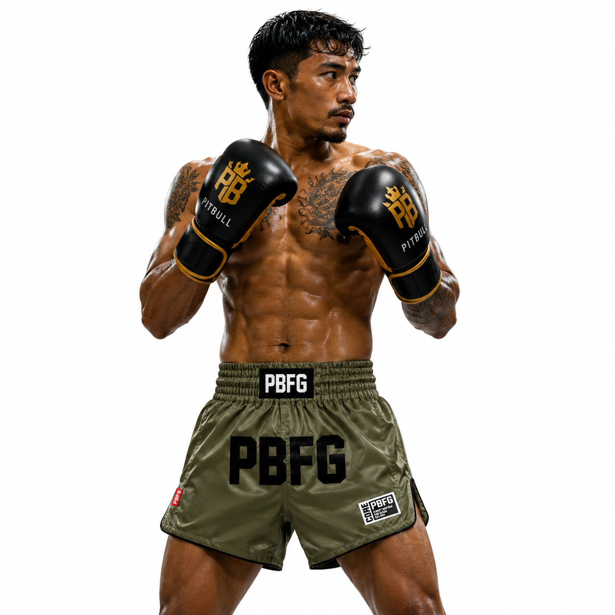 Pitbull Muay Thai Shorts Pitbull Core Muay Thai Shorts Army Green