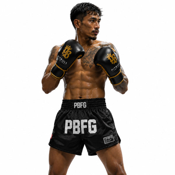 Pitbull Muay Thai Shorts Pitbull Core Muay Thai Shorts Black Stealth