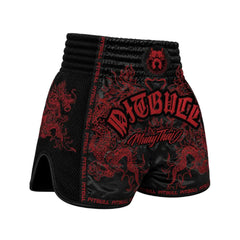 Pitbull Muay Thai Shorts Pitbull Dragons Muay Thai Shorts Black/Red
