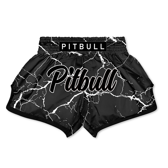 Pitbull Marble Muay Thai Shorts White