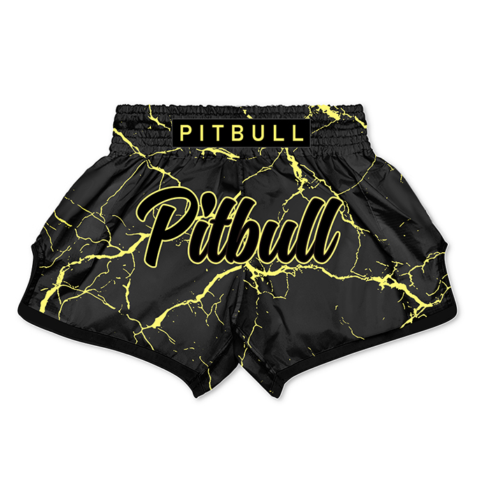 Pitbull Marble Muay Thai Shorts Yellow