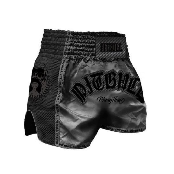 Pitbull Savage Muay Thai Shorts Black/Black