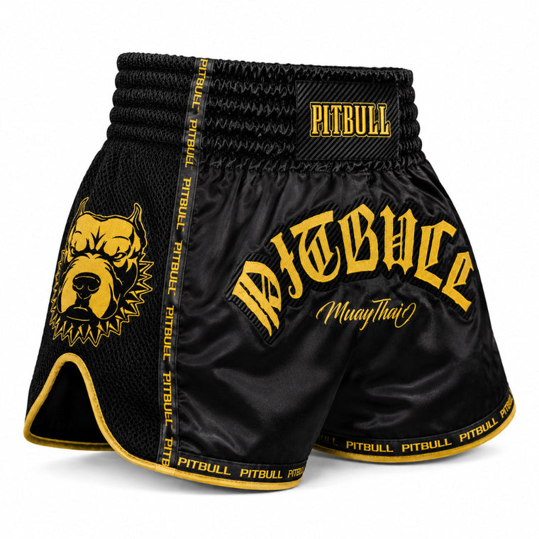 Pitbull Savage Muay Thai Shorts Black/Gold