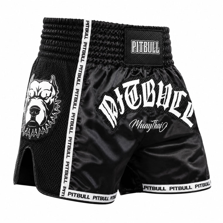 Pitbull Savage Muay Thai Shorts Black/White