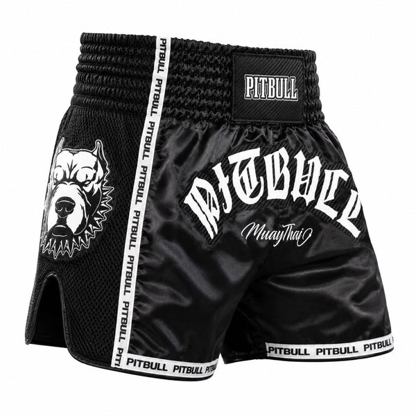 Pitbull Muay Thai Shorts Pitbull Savage Muay Thai Shorts Black/White