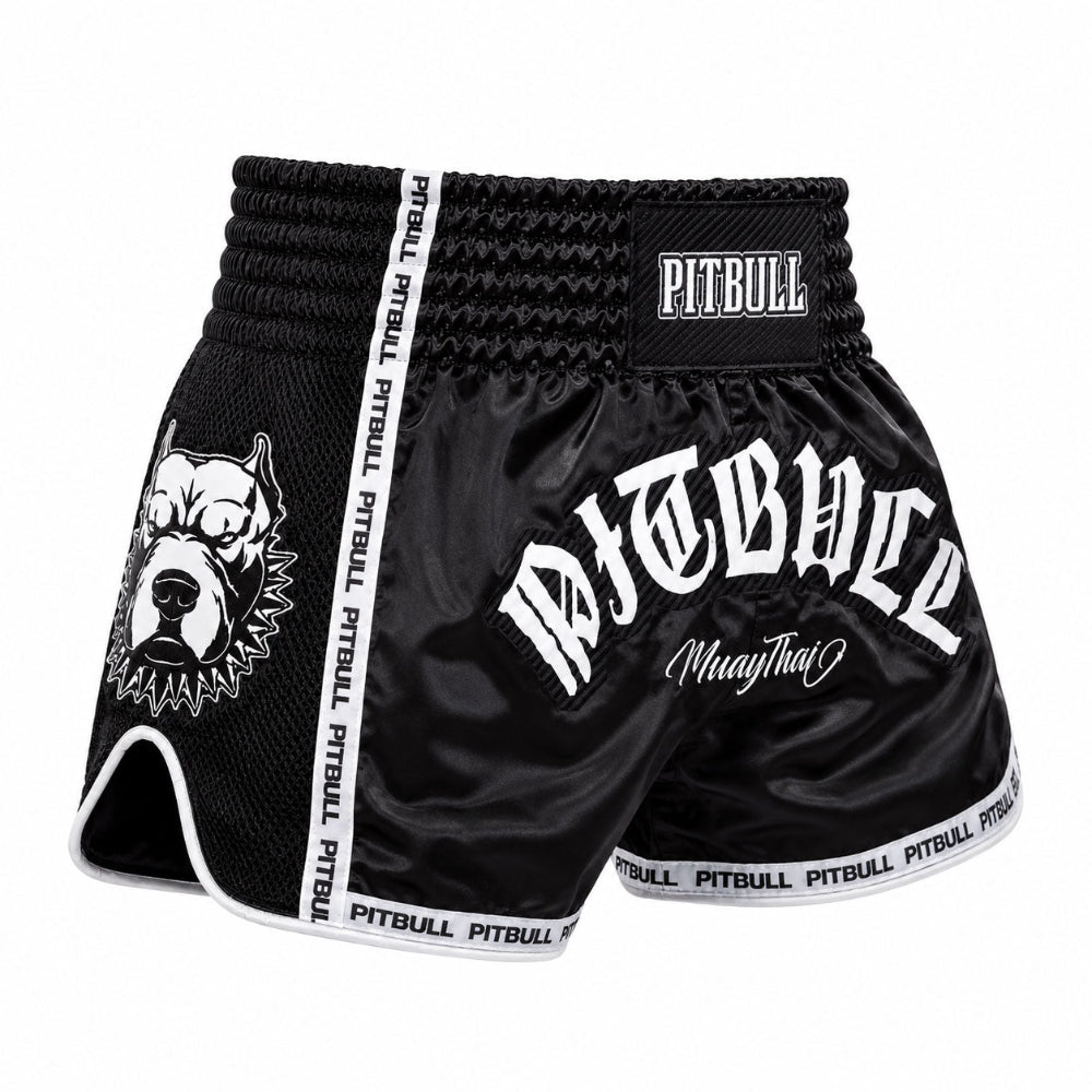 Pitbull Muay Thai Shorts Pitbull Savage Muay Thai Shorts Black/White