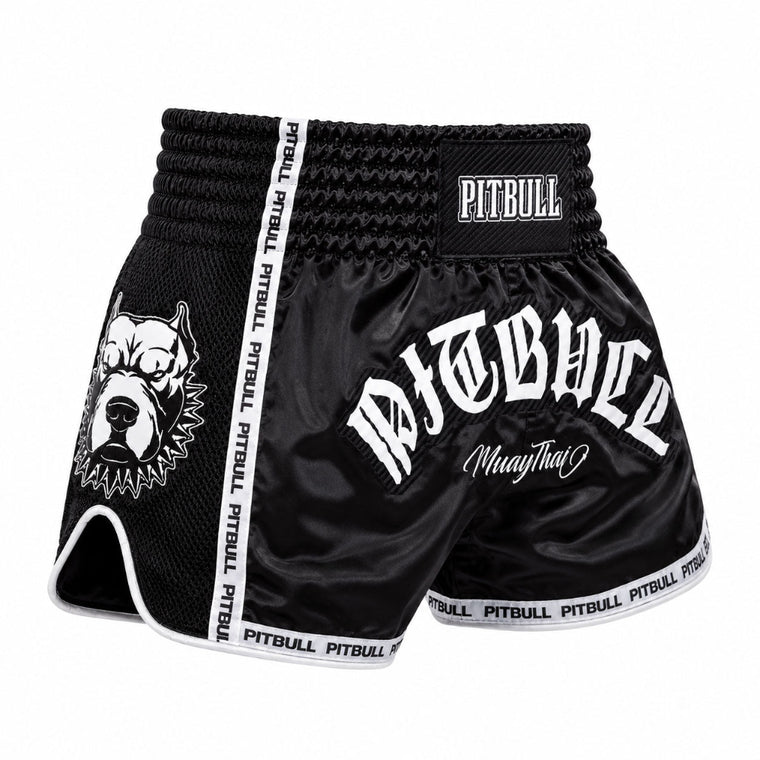 Pitbull Savage Muay Thai Shorts Black/White