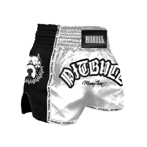 Pitbull Savage Muay Thai Shorts White/Black