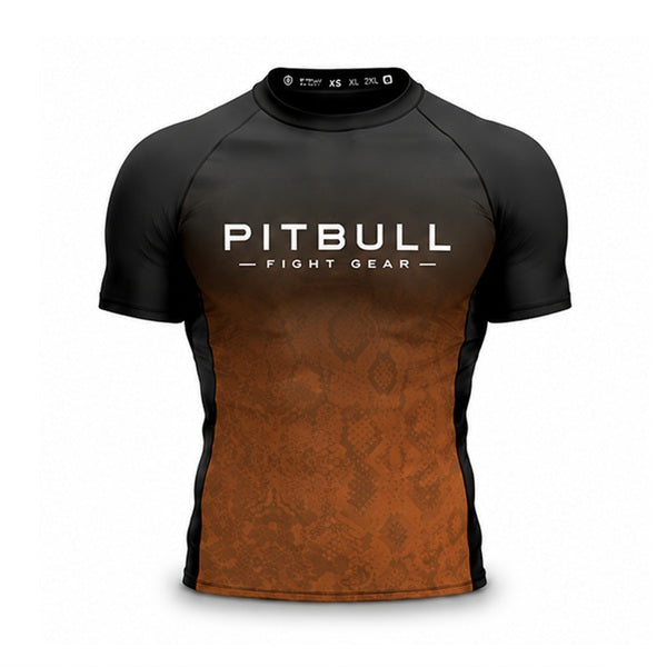 Pitbull Shortsleeve Rash Guard Brown / XS Pitbull Core Ranked Rashguard