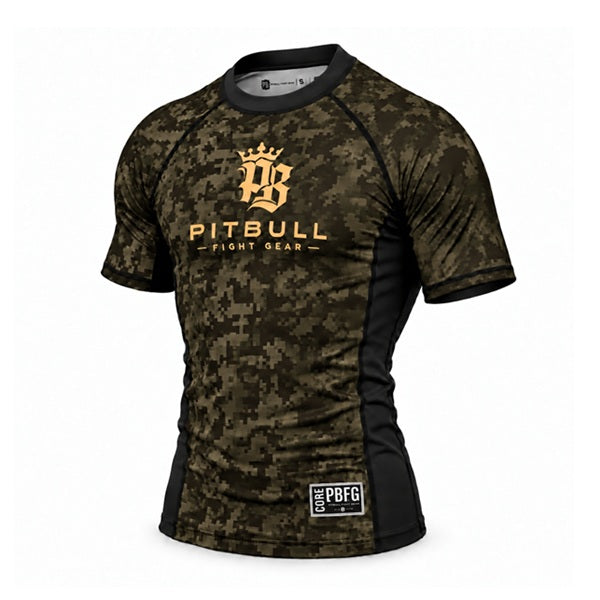 Pitbull Shortsleeve Rash Guard Pitbull PBFG Short Sleeve Rashguard Khaki