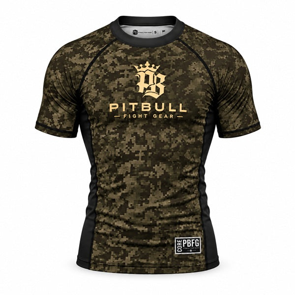 Pitbull Shortsleeve Rash Guard Pitbull PBFG Short Sleeve Rashguard Khaki