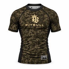 Pitbull Shortsleeve Rash Guard Pitbull PBFG Short Sleeve Rashguard Khaki