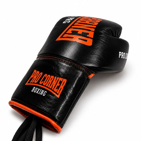 Pro Corner Boxing Gloves Lace Up Pro Corner Boxing Premium Leather Lace Up Gloves