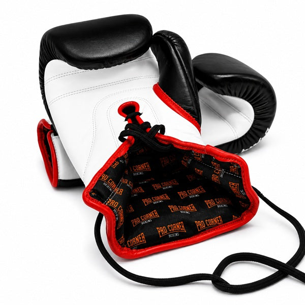 Pro Corner Boxing Gloves Lace Up Pro Corner Premium Leather Lace Up Boxing Gloves