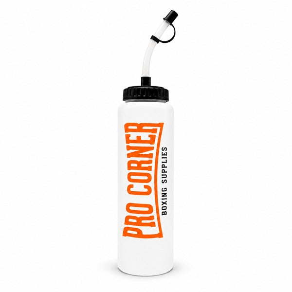 Pro Corner Corner Supplies White Pro Corner Boxing Pro Water Bottle With Straw