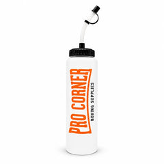 Pro Corner Corner Supplies White Pro Corner Boxing Pro Water Bottle With Straw