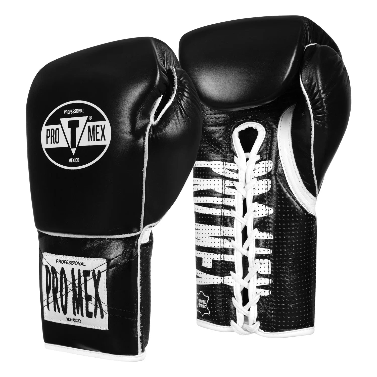 Pro Mex Boxing Gloves Lace Up Black / 16oz Pro Mex Professional Edge Lace Training/Sparring Boxing Gloves