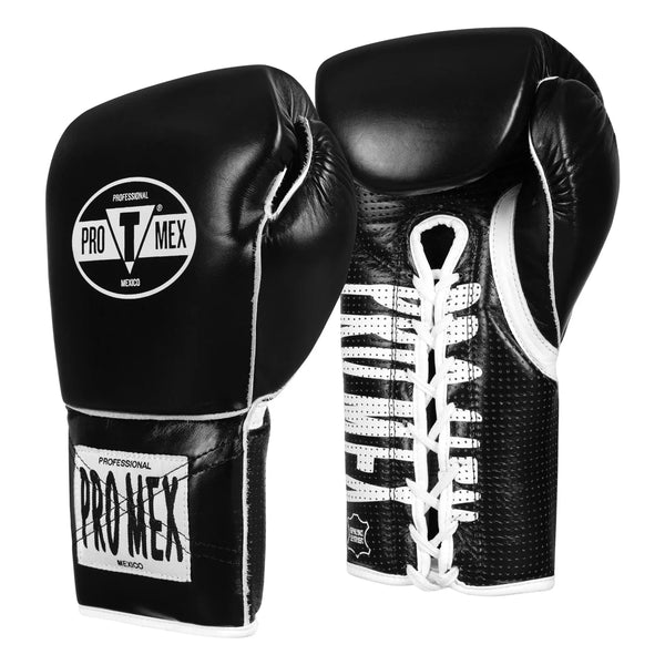 Pro Mex Boxing Gloves Lace Up Black / 16oz Pro Mex Professional Edge Lace Training/Sparring Boxing Gloves