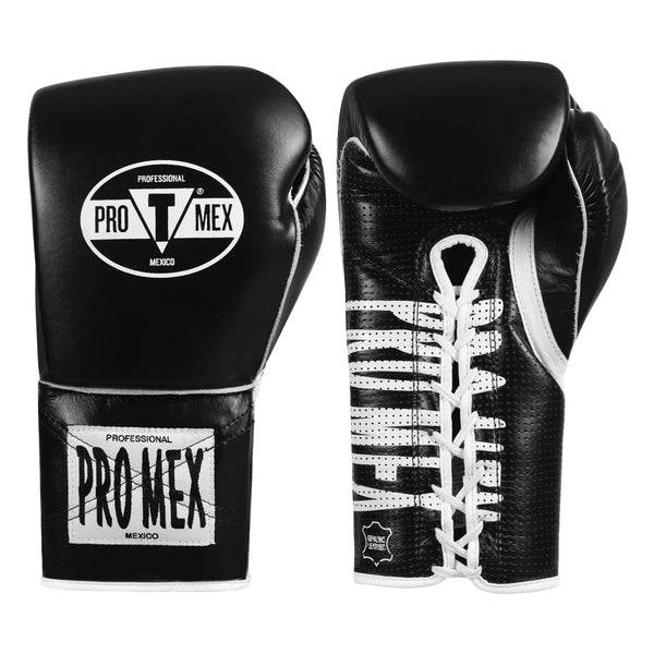 Pro Mex Boxing Gloves Lace Up Black / 16oz Pro Mex Professional Edge Lace Training/Sparring Boxing Gloves