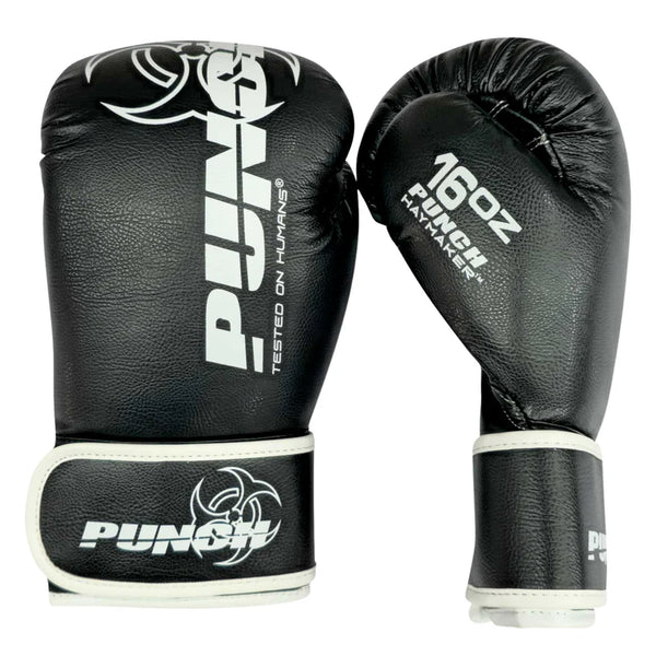 Punch Boxing Gloves 12oz / Black/White Punch Urban Haymaker Boxing Gloves - 16oz