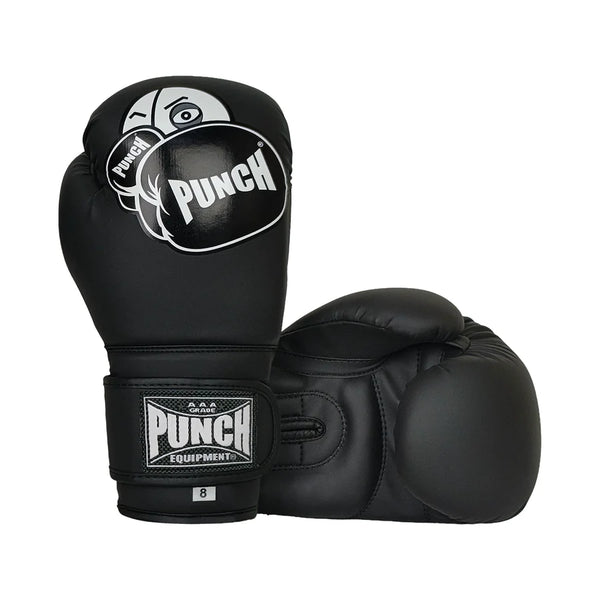 Punch Boxing Gloves Kids Black Punch Kids Junior Youth Tough Guy Boxing Gloves - 8oz