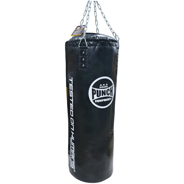 Punch Heavy Bags Unfilled Punch Trophy Getters MIL SPEC Black 5FT Boxing Bag - Unfilled