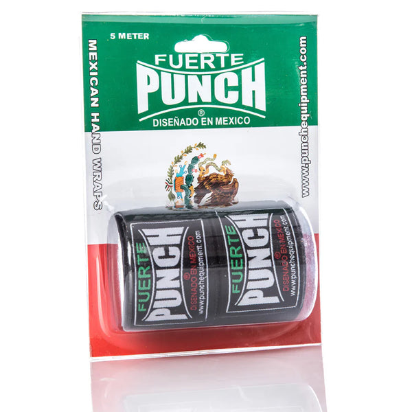 Punch Punch Mexican Boxing Hand Wraps 5m - Black