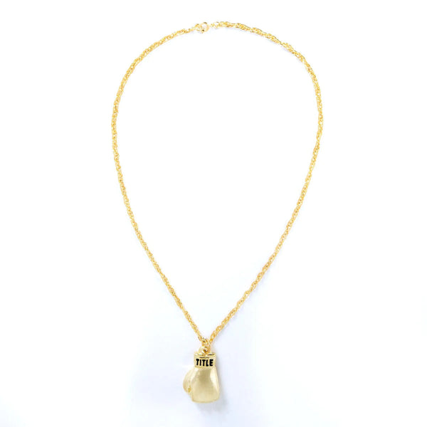 TITLE Boxing Single Gold Glove Necklace