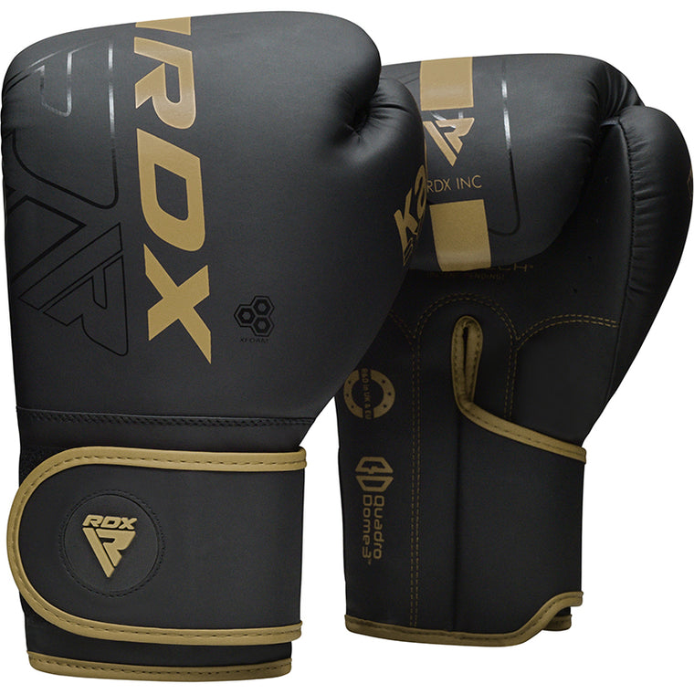 RDX F6 Kara Boxing Gloves 8oz - Black/Gold