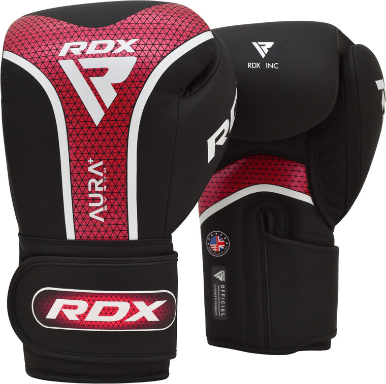RDX T17 Aura Plus Boxing Gloves - Black/Red