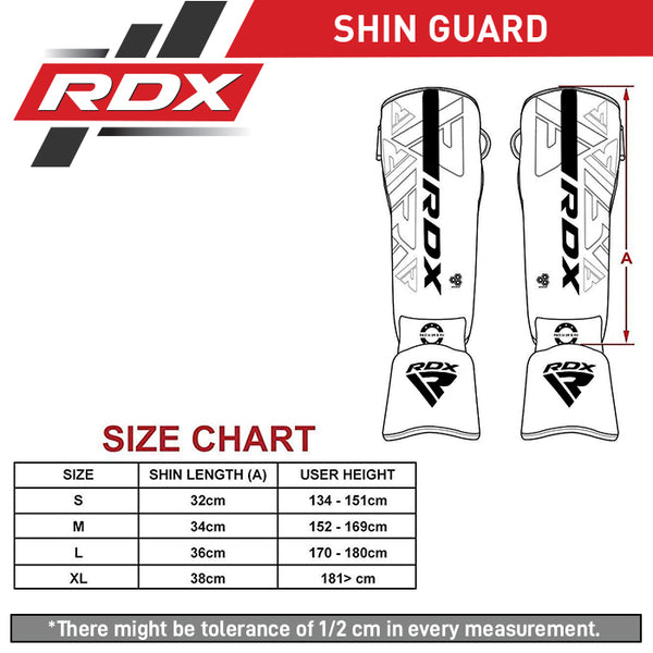 RDX Shin Guards RDX F6 Kara Matte Black Shinguards - Black/Black