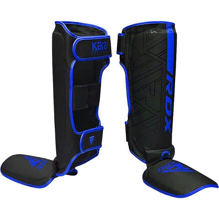 RDX F6 Kara Matte Black Shinguards - Black/Blue