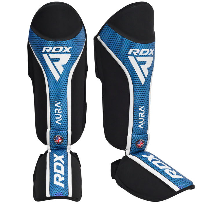 RDX T17 Aura Plus Shinguards - Black/Blue