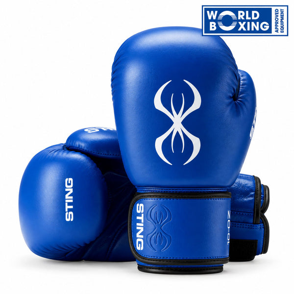 STING Boxing Gloves AIBA Sting World Boxing Competition Approved Boxing Gloves Blue