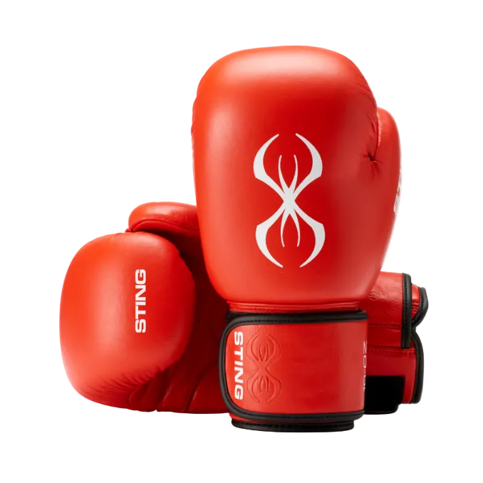 STING Boxing Gloves AIBA World Boxing Competition Approved Boxing Gloves Red