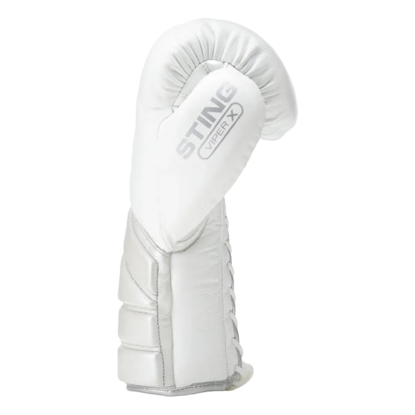 STING Boxing Gloves Lace Up Sting Viper X Lace Up Sparring Gloves - White/Silver