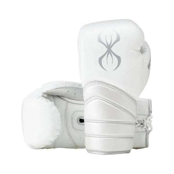 STING Boxing Gloves Lace Up Sting Viper X Lace Up Sparring Gloves - White/Silver