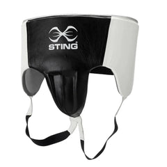 STING Groin & Chest Guards Sting Boxing Pro Leather Abdo Groin Guard - White/Black/Silver