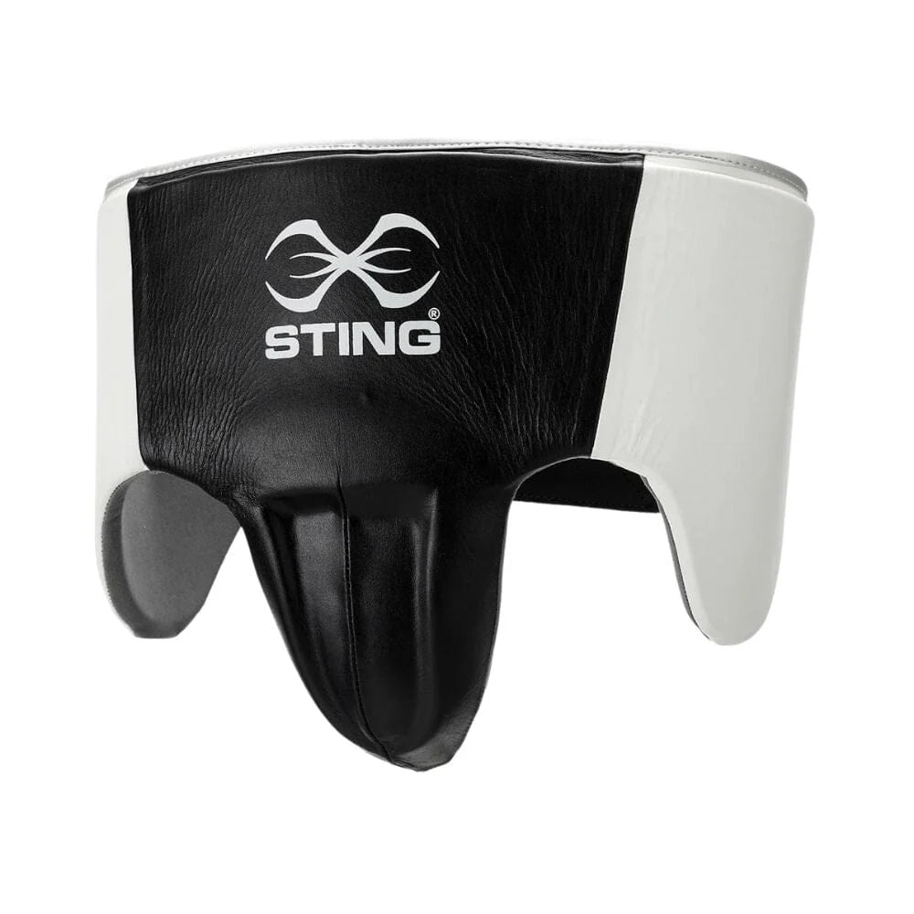 STING Groin & Chest Guards Sting Boxing Pro Leather Abdo Groin Guard - White/Black/Silver
