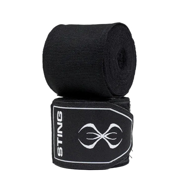 Sting 4.5m Elasticised Boxing Hand Wraps 2.0 - Black