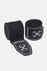 STING Hand Wraps & Accessories Sting 4.5m Elasticised Boxing Hand Wraps 2.0 - Black