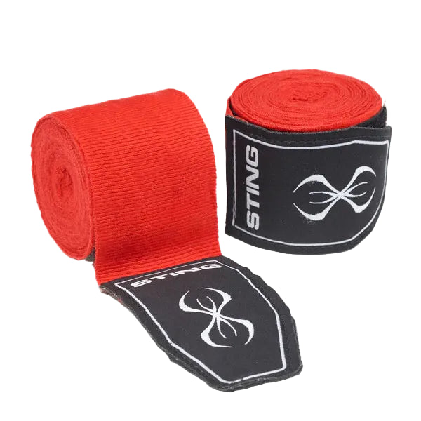 STING Hand Wraps & Accessories Sting 4.5m Elasticised Boxing Hand Wraps 2.0 - Red
