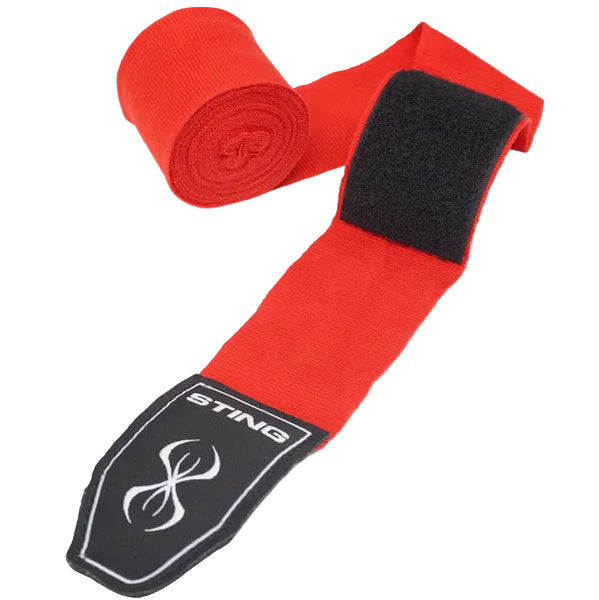 STING Hand Wraps & Accessories Sting 4.5m Elasticised Boxing Hand Wraps 2.0 - Red