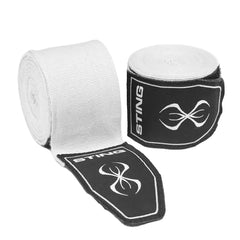 STING Hand Wraps & Accessories Sting 4.5m Elasticised Boxing Hand Wraps 2.0 - White